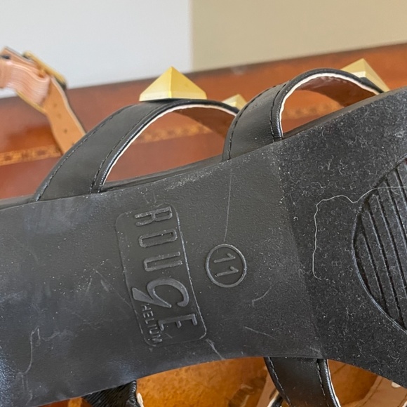 Rouge Helium Black Studded Strappy Heels - Picture 10 of 10